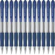 NEW 12x Pilot Super Grip Retractable Ballpoint Pen Fine 0.7mm Blue BPGP-10R-F-L