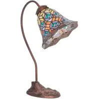 Meyda Tiffany 247790 Tiffany Peacock Feather 18" Tall Gooseneck - MultiColor
