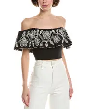 SEA NY Beck Linen-Blend Top