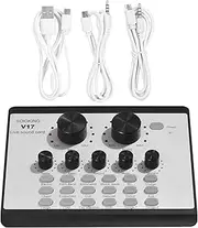 Daseeme V17 Live Sound Card BT Mini Sound Mixer Multifunctional Voice Ce o Mixer for Phone Computer Live Streaming Game Music Karaoke Singing Broadcasting