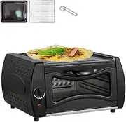 Electric Pizza Oven, Pizza Oven with Baking pan and Grilling net 15L Countertop Oven with Disk clamp and 380-400℃ Temperature Control Suitable for Toast, Pizza, Pizza, Chicken etc.