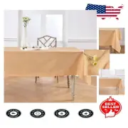 Peach 100% Pure Linen Tablecloth 60 x 120 Inch - Elegant for Weddings & Parties