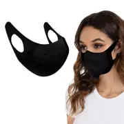 Catzon 50pcs 3D Disposable Adults Face Mask Elastic Cloth Breathable Face Mask-Black