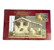 New Three Kings Gifts Christmas Lighted Stable Manger Real Life Nativity Set
