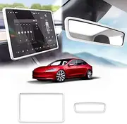 X-CAR Screen Protector Rearview Mirror Frame Silicone Cover for New Tesla Model 3 Highland 2023-2025