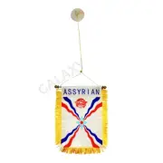 Assyrian Mini Banner / Assyrian Flag / Double Sided Assyrian Car Window Flag
