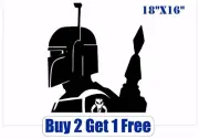 Star Wars Decal: XL Boba Fett silhouette facing left - 18"x16" - GoGoStickers