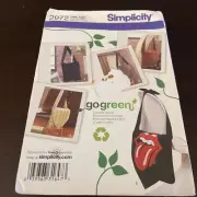 Simplicity 2972 Sewing Pattern Go Green Bags Tote Uncut