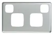 2x HPM EXCEL DOUBLE POWERPOINT COVER PLATES Horizontal Clip On, Matt Silver