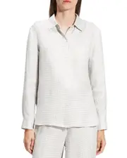 Theory Linen-Blend Straight Top