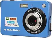 4K Digital Camera, Vlogging Camera, 2.7in LCD Display, 48MP 8x Zoom Anti Shake Compact Camera, Photography Continuous Shooting for Photography and Video (Blue)