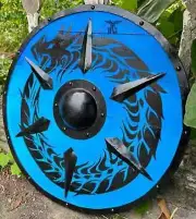 Viking Age Battle Shield with Dragon Design Viking Dragon Shield Wall Decor Gift