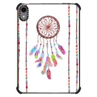 iPad mini (6th gen) iPad 強悍防摔保護殼 Trendy Painted Beaded String Watercolor Boho Feather Dreamcatcher