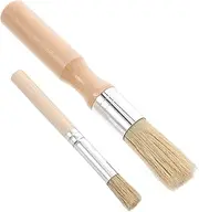 Soft Leather Dye Brush Wooden Handle Multi-Purpose Kitchen Brush for Baking Cooking Essential Tool for Pastry Chefs
