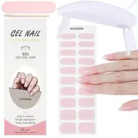 在飛比找蝦皮購物優惠-Pink Semi-Cured Gel Nail Patch