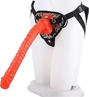 HGDTYRI Strap On Dildo 41cm Extra Long Silicone Strap-On Penis Removable Dildos with Strong Suction Cup 3 O-Rings Anal Dildo Sex Toys for Women Couples(C Red)