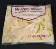 Vintage #1 Seconds Floral Pattern No-Iron Percale Double Fitted Sheet 54" × 76"