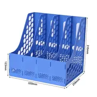 在飛比找樂天市場購物網優惠-桌面置物架辦公用品文件架四聯塑料書架桌面資料整理架文件欄框收