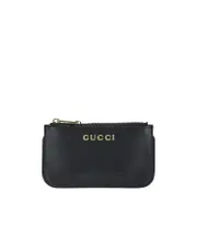 Gucci Logo Script Zip Key Case One size black