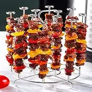 Air Fryer Skewer Stand Compatible with Ninja Foodi 6Qt Stainless SStainless Steel Skewer Stand Kebab Skewers Rack Air Fryer Accessories Skewers Rack for Air Fryer (6Qt)