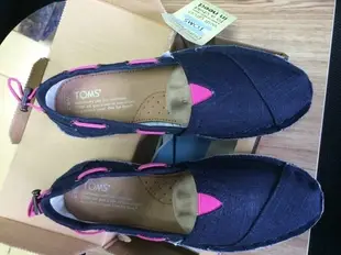 ╭☆米蘭店☆TOMS Navy Burlap Biminis 深藍色休閒女鞋~大人款~