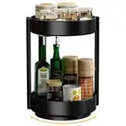 2 Tier Lazy Susan Spice Organizer -Turntable Seasoning Organizer for Table To...