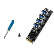 USB 3.0 PCI-E Card M.2 to PCIE Extender Riser 4 Port Extension Adapter Card f