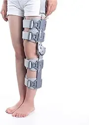 Hinged Knee Support Brace Hinged ROM Knee Brace,Adjustable Knee Brace Support,Knee Brace for Recovery Stabilization and Injury (Grey)