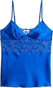 [YAMAMAY] Primula Color Sleeveless Pyjama Top, Electric Blue (Plain), M