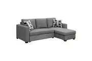 Fontana Pullout Sofa Bed with Storage Chaise Lounge Sarantino - Grey