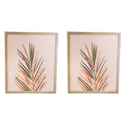 2PK LVD Framed Print Fern Leaf Home/Living Room Wall Decor 45x55cm Rectangle