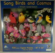 Sunsout 'Song Birds & Cosmos' By William Vanderdasson 500pc Jigsaw Puzzle
