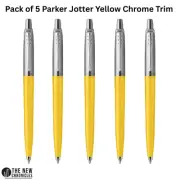 5X Parker Jotter Yellow Chrome Trim CT (Pack of 5)