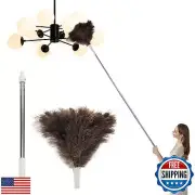 Ostrich Feather Duster Pole up to 72 Inch,Extendable Feather Duster Used for