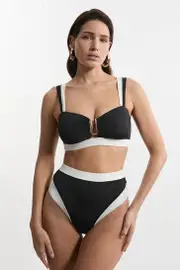 High Waist High Cut Bikini Bottoms