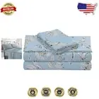 Elegant Twin Bed Sheet Set - 300 Thread Count Floral Cotton Sateen, Deep Pockets