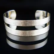 18k brushed Gold GF large solid bangle bracelet