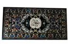 5'x2.5' Black Marble center Dining Table Top Inlay pietra dura sofa bird table