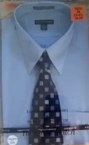 Knightsbridge Men's Dress Shirt & Tie, Unopened Package, Size MM 15-15 1/2