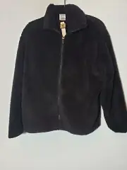 Victoria's Secret Pink Full Zip Sherpa Plush Sweater Size L Black new with tags