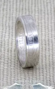 2011 Silver Proof ATB Quarter Coin Ring PA MT WA MS OK Wedding Band State Parks