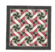 Susan Roberts Rolling Pinwheels Mini Quilt Handpainted Needlepoint Canvas 2413
