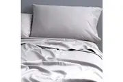 Park Avenue 500TC Double Bed Natural Cotton Fitted Flat Sheet Pillowcases Silver