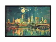 River Side Melbourne Framed Print Fine Art Poster Print