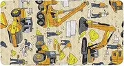 Building Excavator Cool Yellow Cute Travel Toddler Bed Sheet Waterproof Cot Sheet for Sleeper Travel Bed for Small Spaces Sofa Bed 50'' x 25'' (Sheet,Bed Not Included)