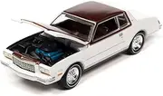 [Johnny Lightning] 1980 Chevrolet Monte Carlo White and Dark Claret Brown Metallic Top and Hood Limited Edition to 3508 Pieces Worldwide OK Used Cars 2023 Series 1/64 Diecast Model Car