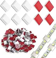Strip Light Mounting Bracket Clips - 100 Pieces Self-Adhesive LED Strips Holder Clamps,Wire Bundle Holder for Car Office Home and 10mm(3/8") Wide Fix LED Strip Light