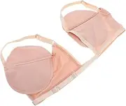 Healvian Underarm Sweat Absorbing Stickers Push up Bras Women All Strapless Bras for Women Full Support Backless Bras for Women Armpit Women Tape Invisible Bra Straps Beige Polyester