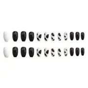 Press On Nails Cow Print Wearable Press On Tips With Glue Almond Full Cover