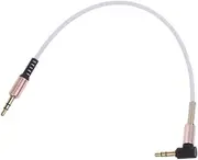3.5mm Male to 3.5mm Male Cable Extension Line 90 Degree Short Cord Extender Wire Gold-Plated Connectors